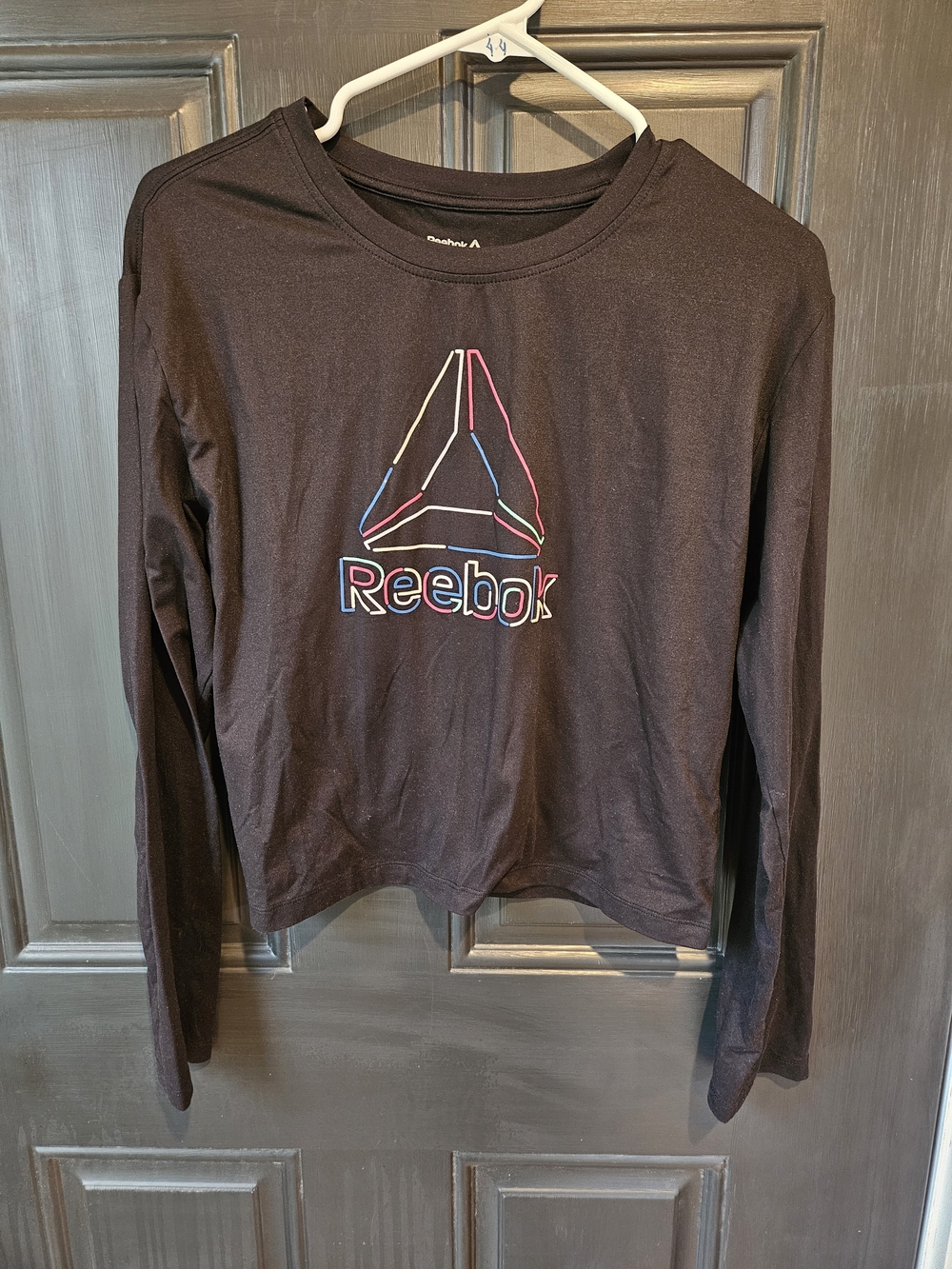 Reebok Black Long Sleeve Tee with Neon Outline Logo